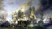 Clarkson Frederick Stanfield The Battle of Trafalgar oil on canvas